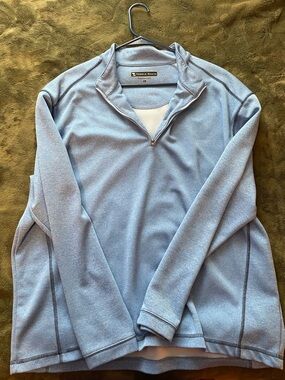 Pebble Beach Men's Light Blue Quarter-Zip Performance Sweater